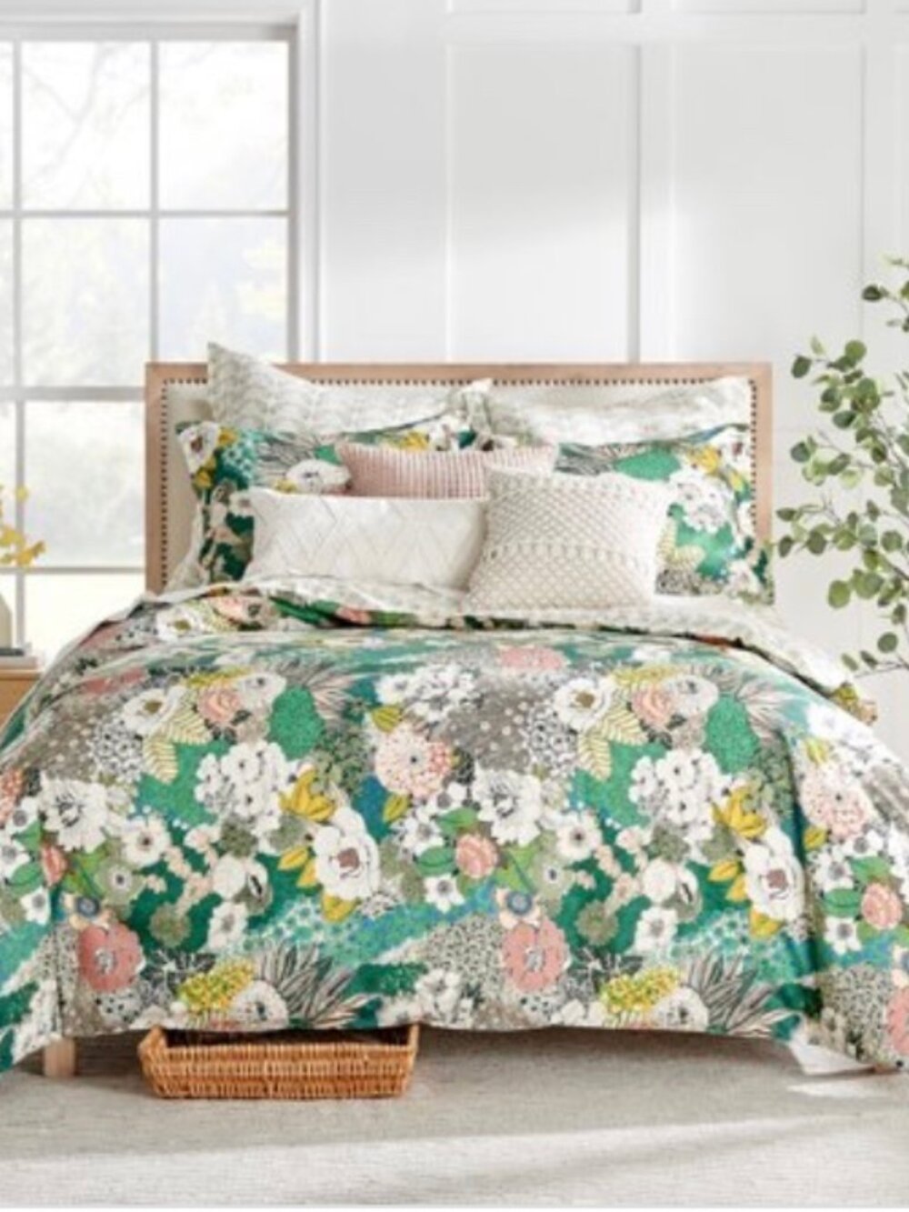 Levtex Home Bettina Floral Duvet Cover, Green